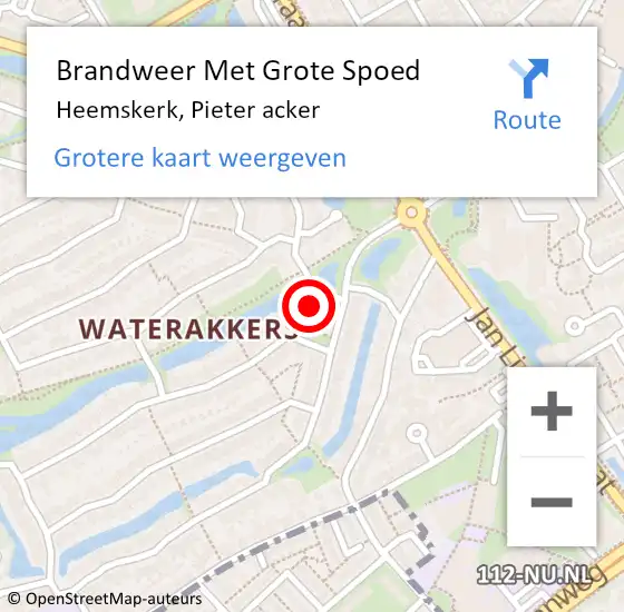 Locatie op kaart van de 112 melding: Brandweer Met Grote Spoed Naar Heemskerk, Pieter acker op 2 oktober 2023 14:35