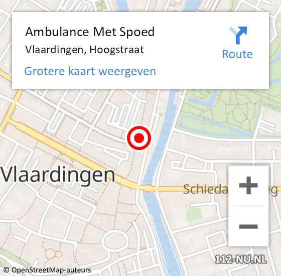 Locatie op kaart van de 112 melding: Ambulance Met Spoed Naar Vlaardingen, Hoogstraat op 2 oktober 2023 14:45