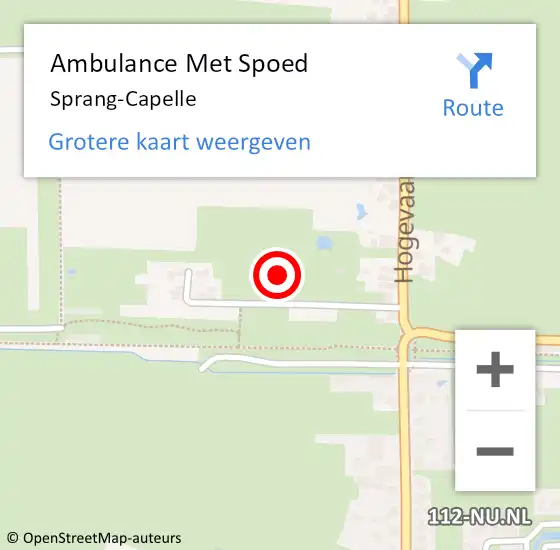 Locatie op kaart van de 112 melding: Ambulance Met Spoed Naar Sprang-Capelle op 2 oktober 2023 14:49