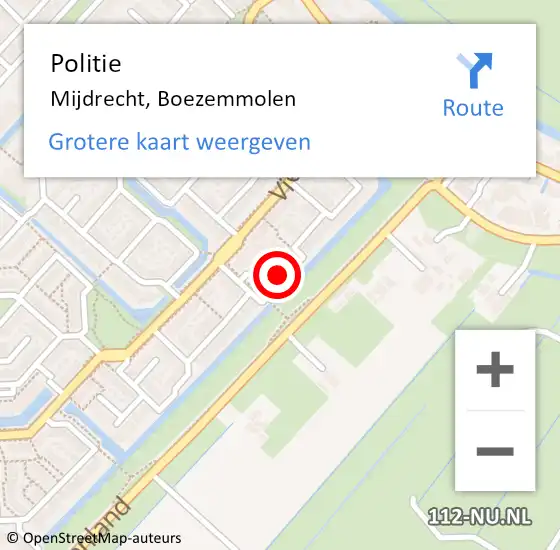Locatie op kaart van de 112 melding: Politie Mijdrecht, Boezemmolen op 2 oktober 2023 15:02