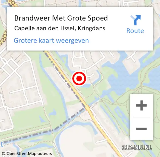 Locatie op kaart van de 112 melding: Brandweer Met Grote Spoed Naar Capelle aan den IJssel, Kringdans op 2 oktober 2023 16:20