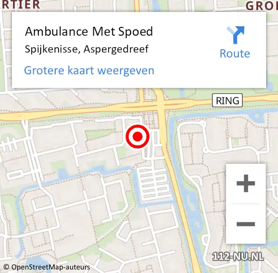 Locatie op kaart van de 112 melding: Ambulance Met Spoed Naar Spijkenisse, Aspergedreef op 2 oktober 2023 16:51