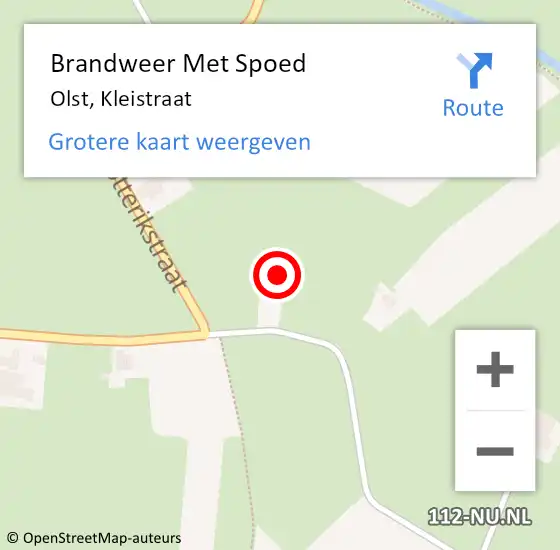 Locatie op kaart van de 112 melding: Brandweer Met Spoed Naar Olst, Kleistraat op 2 oktober 2023 16:59