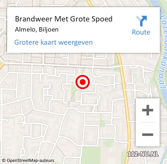 Locatie op kaart van de 112 melding: Brandweer Met Grote Spoed Naar Almelo, Biljoen op 2 oktober 2023 17:11