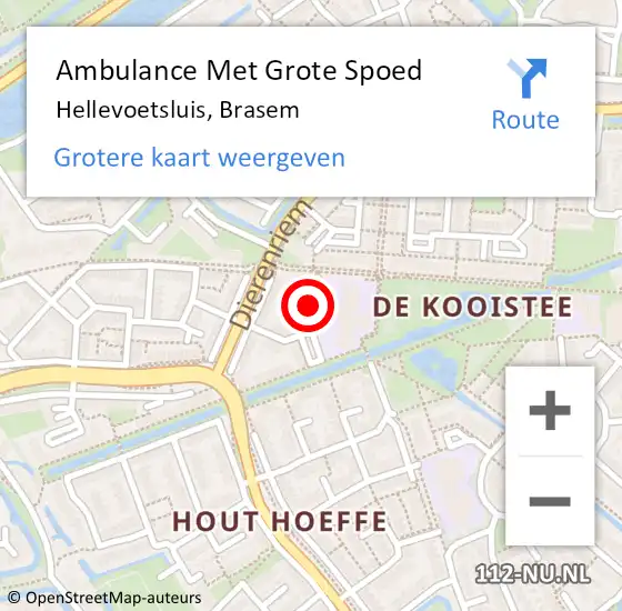 Locatie op kaart van de 112 melding: Ambulance Met Grote Spoed Naar Hellevoetsluis, Brasem op 2 oktober 2023 17:53