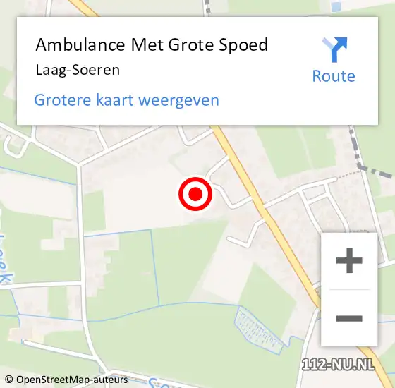 Locatie op kaart van de 112 melding: Ambulance Met Grote Spoed Naar Laag-Soeren op 2 oktober 2023 18:04