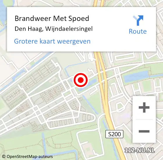 Locatie op kaart van de 112 melding: Brandweer Met Spoed Naar Den Haag, Wijndaelersingel op 2 oktober 2023 18:05