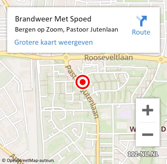 Locatie op kaart van de 112 melding: Brandweer Met Spoed Naar Bergen op Zoom, Pastoor Jutenlaan op 2 oktober 2023 18:44