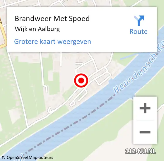 Locatie op kaart van de 112 melding: Brandweer Met Spoed Naar Wijk en Aalburg op 2 oktober 2023 19:32