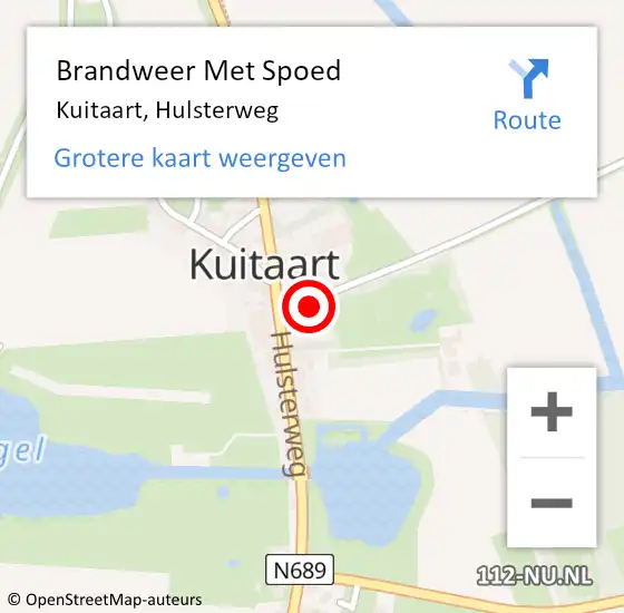Locatie op kaart van de 112 melding: Brandweer Met Spoed Naar Kuitaart, Dreefken op 2 oktober 2023 19:59