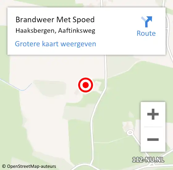 Locatie op kaart van de 112 melding: Brandweer Met Spoed Naar Haaksbergen, Aaftinksweg op 2 oktober 2023 20:30