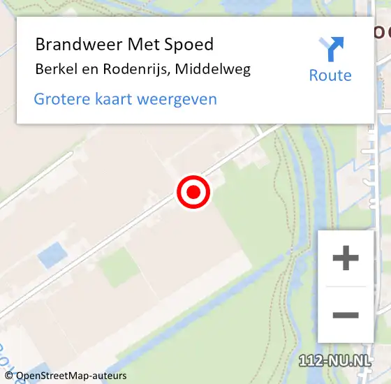 Locatie op kaart van de 112 melding: Brandweer Met Spoed Naar Berkel en Rodenrijs, Middelweg op 2 oktober 2023 20:43