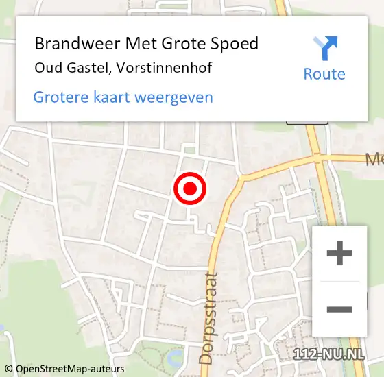 Locatie op kaart van de 112 melding: Brandweer Met Grote Spoed Naar Oud Gastel, Vorstinnenhof op 2 oktober 2023 20:58