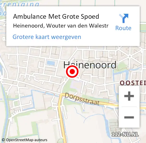 Locatie op kaart van de 112 melding: Ambulance Met Grote Spoed Naar Heinenoord, Wouter van den Walestr op 2 oktober 2023 21:02