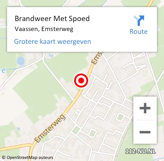 Locatie op kaart van de 112 melding: Brandweer Met Spoed Naar Vaassen, Emsterweg op 3 oktober 2023 00:25