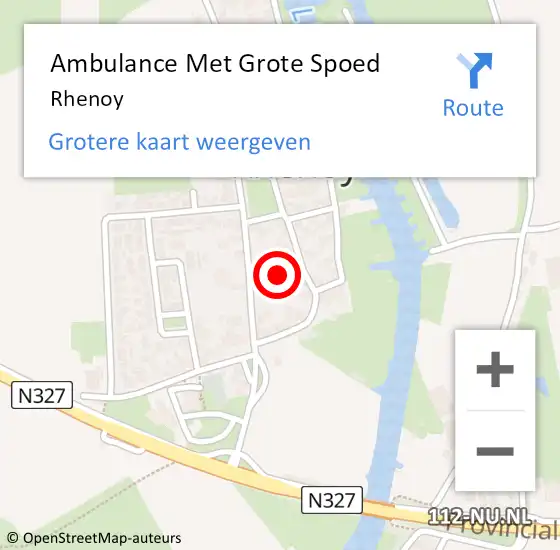 Locatie op kaart van de 112 melding: Ambulance Met Grote Spoed Naar Rhenoy op 3 oktober 2023 02:16
