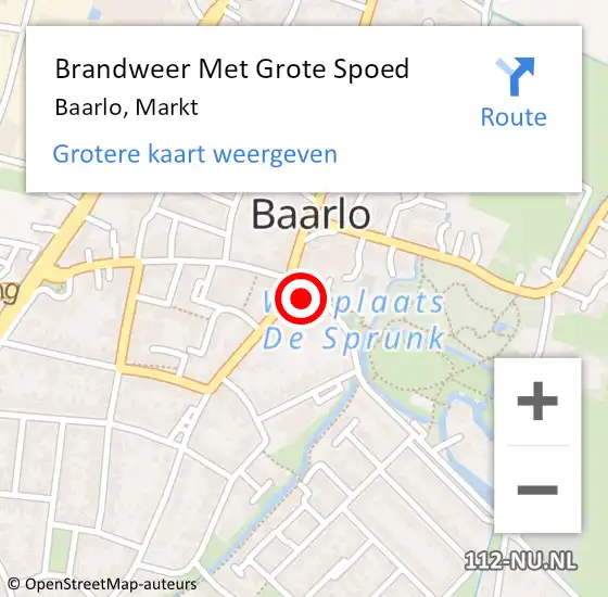 Locatie op kaart van de 112 melding: Brandweer Met Grote Spoed Naar Baarlo, Markt op 3 oktober 2023 03:30