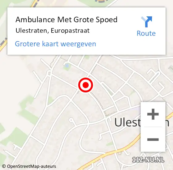 Locatie op kaart van de 112 melding: Ambulance Met Grote Spoed Naar Ulestraten, Europastraat op 10 september 2014 11:04