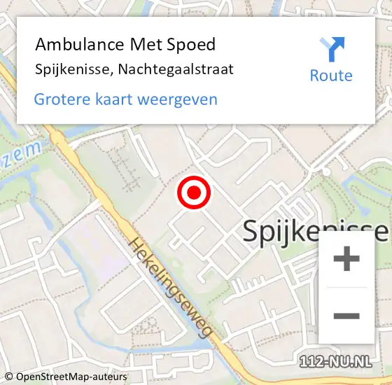 Locatie op kaart van de 112 melding: Ambulance Met Spoed Naar Spijkenisse, Nachtegaalstraat op 3 oktober 2023 05:45