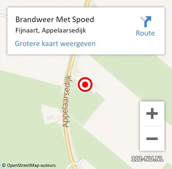 Locatie op kaart van de 112 melding: Brandweer Met Spoed Naar Fijnaart, Appelaarsedijk op 3 oktober 2023 06:08