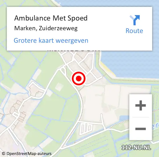 Locatie op kaart van de 112 melding: Ambulance Met Spoed Naar Marken, Zuiderzeeweg op 3 oktober 2023 06:39