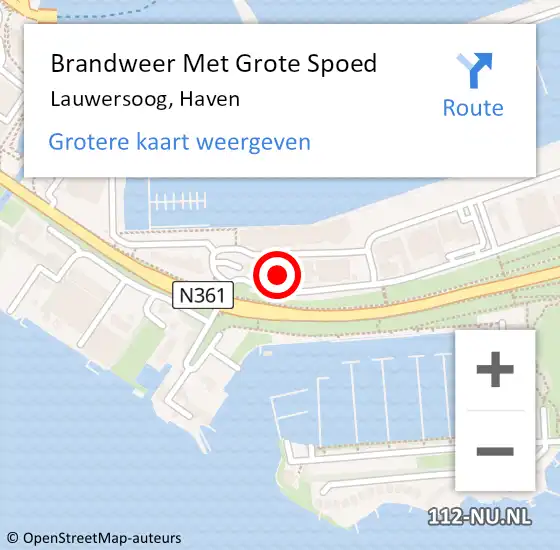 Locatie op kaart van de 112 melding: Brandweer Met Grote Spoed Naar Lauwersoog, Haven op 10 september 2014 11:10