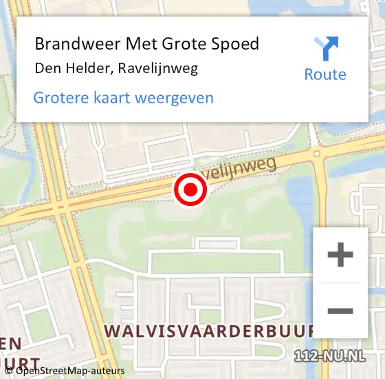 Locatie op kaart van de 112 melding: Brandweer Met Grote Spoed Naar Den Helder, Ravelijnweg op 3 oktober 2023 07:08