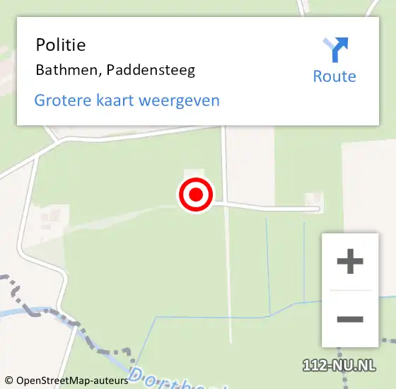 Locatie op kaart van de 112 melding: Politie Bathmen, Paddensteeg op 3 oktober 2023 08:02