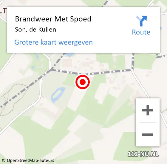 Locatie op kaart van de 112 melding: Brandweer Met Spoed Naar Son, de Kuilen op 3 oktober 2023 08:43