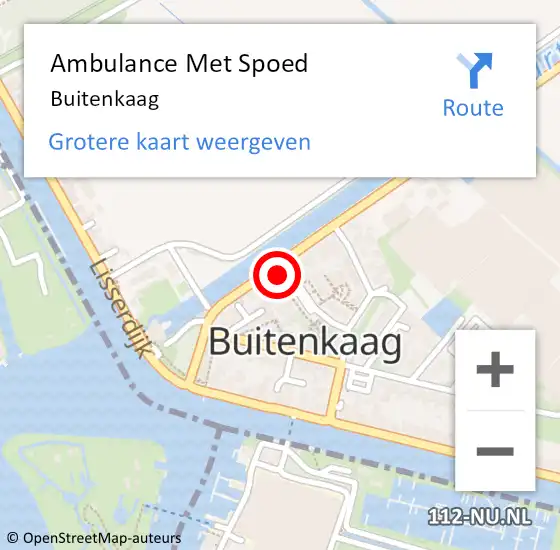 Locatie op kaart van de 112 melding: Ambulance Met Spoed Naar Buitenkaag op 3 oktober 2023 08:58