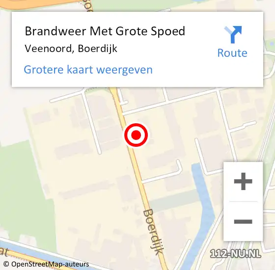 Locatie op kaart van de 112 melding: Brandweer Met Grote Spoed Naar Veenoord, Boerdijk op 14 oktober 2013 08:15