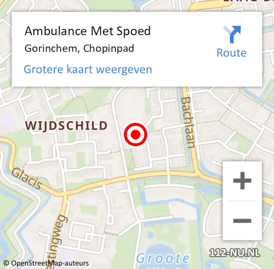 Locatie op kaart van de 112 melding: Ambulance Met Spoed Naar Gorinchem, Chopinpad op 3 oktober 2023 09:32