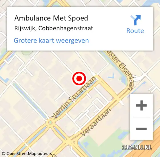 Locatie op kaart van de 112 melding: Ambulance Met Spoed Naar Rijswijk, Cobbenhagenstraat op 3 oktober 2023 09:41