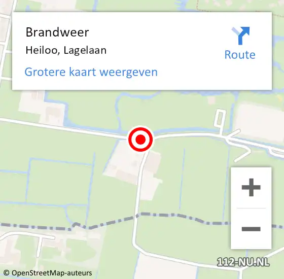 Locatie op kaart van de 112 melding: Brandweer Heiloo, Lagelaan op 10 september 2014 11:22