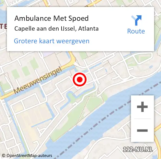 Locatie op kaart van de 112 melding: Ambulance Met Spoed Naar Capelle aan den IJssel, Atlanta op 3 oktober 2023 09:59