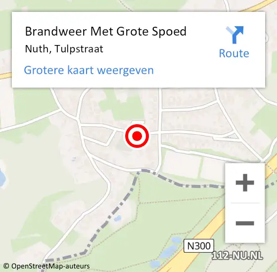 Locatie op kaart van de 112 melding: Brandweer Met Grote Spoed Naar Nuth, Tulpstraat op 3 oktober 2023 10:36