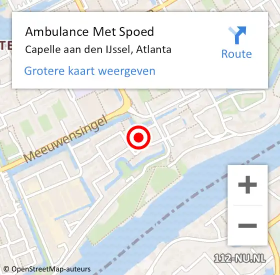 Locatie op kaart van de 112 melding: Ambulance Met Spoed Naar Capelle aan den IJssel, Atlanta op 3 oktober 2023 10:43