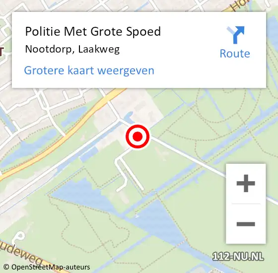 Locatie op kaart van de 112 melding: Politie Met Grote Spoed Naar Nootdorp, Laakweg op 3 oktober 2023 12:19