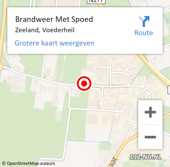 Locatie op kaart van de 112 melding: Brandweer Met Spoed Naar Zeeland, Voederheil op 3 oktober 2023 12:32