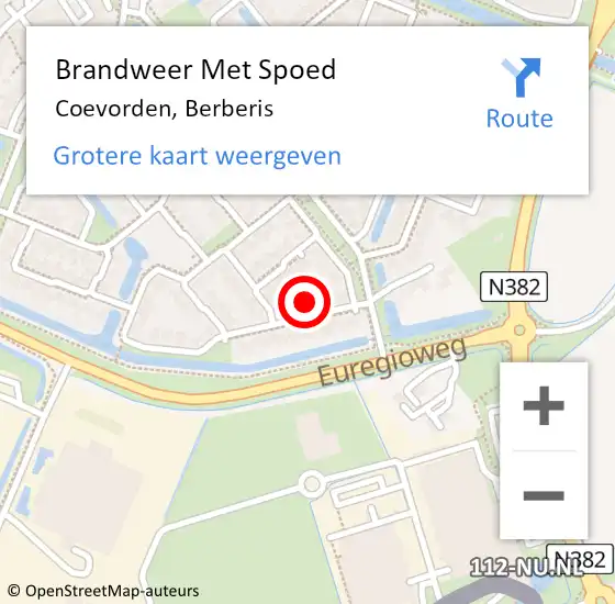 Locatie op kaart van de 112 melding: Brandweer Met Spoed Naar Coevorden, Berberis op 3 oktober 2023 12:49