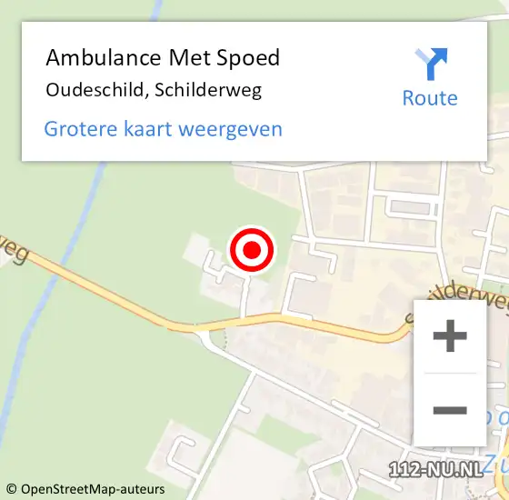 Locatie op kaart van de 112 melding: Ambulance Met Spoed Naar Oudeschild, Schilderweg op 3 oktober 2023 12:55