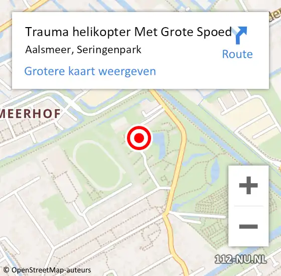 Locatie op kaart van de 112 melding: Trauma helikopter Met Grote Spoed Naar Aalsmeer, Seringenpark op 3 oktober 2023 12:58