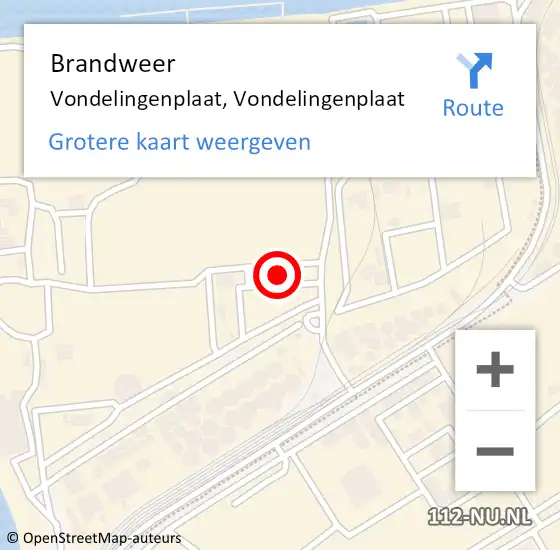 Locatie op kaart van de 112 melding: Brandweer Vondelingenplaat, Vondelingenplaat op 3 oktober 2023 13:06