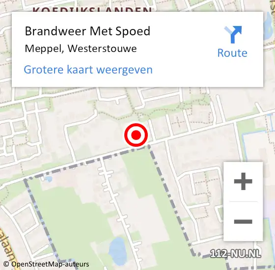 Locatie op kaart van de 112 melding: Brandweer Met Spoed Naar Meppel, Westerstouwe op 3 oktober 2023 15:18