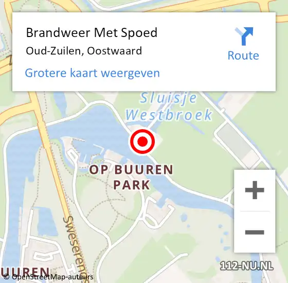 Locatie op kaart van de 112 melding: Brandweer Met Spoed Naar Oud-Zuilen, Oostwaard op 3 oktober 2023 15:37