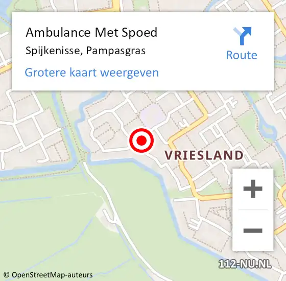 Locatie op kaart van de 112 melding: Ambulance Met Spoed Naar Spijkenisse, Pampasgras op 3 oktober 2023 15:52