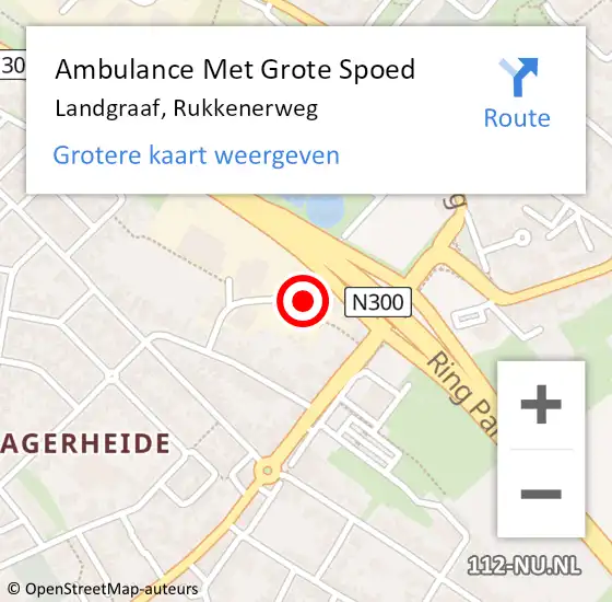 Locatie op kaart van de 112 melding: Ambulance Met Grote Spoed Naar Landgraaf, Rukkenerweg op 10 september 2014 11:58