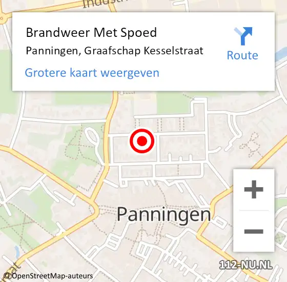 Locatie op kaart van de 112 melding: Brandweer Met Spoed Naar Panningen, Graafschap Kesselstraat op 3 oktober 2023 16:32
