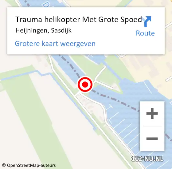 Locatie op kaart van de 112 melding: Trauma helikopter Met Grote Spoed Naar Heijningen, Sasdijk op 3 oktober 2023 16:33