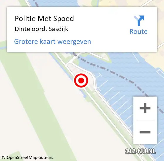 Locatie op kaart van de 112 melding: Politie Met Spoed Naar Dinteloord, Sasdijk op 3 oktober 2023 16:33